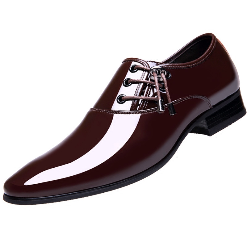 Højde stigende 6cm formelle loafer laklæder sko mænd bryllup zapato oxford hombre italiensk kjole spidsede sko