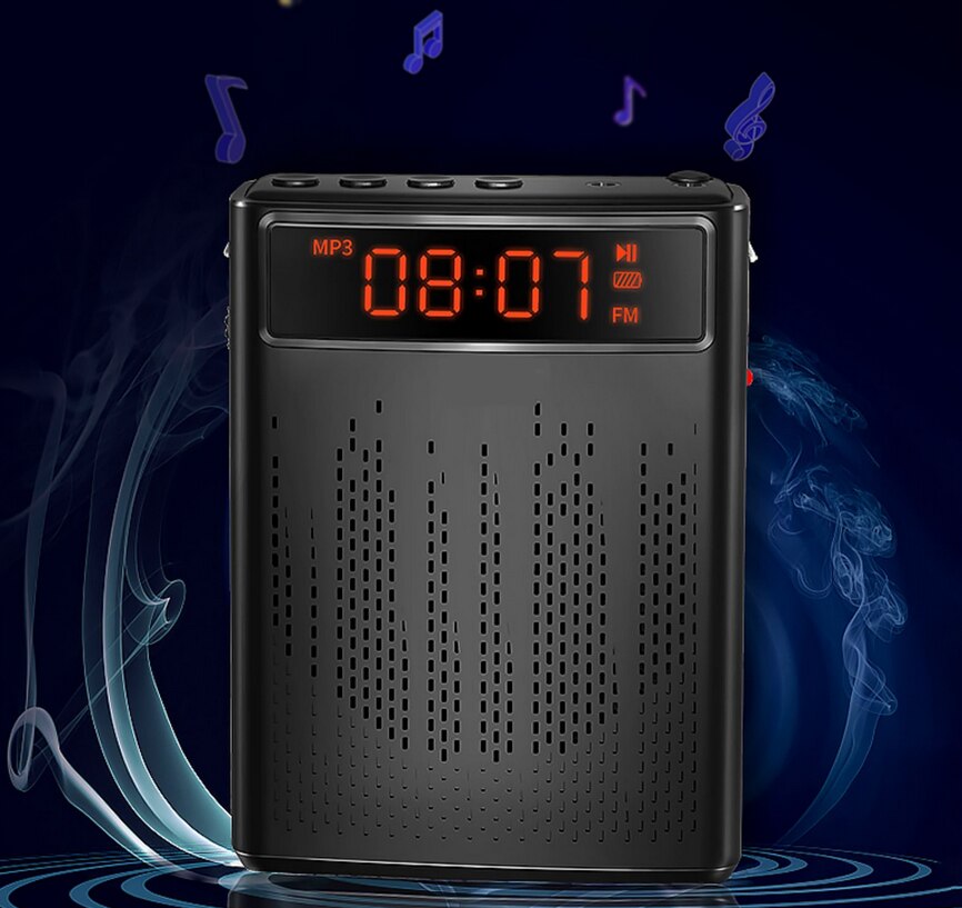 12W Amplificatore di Voce Portatile mini suono-amplificazione Riproduzione di Musica Microfono Senza Fili Auricolare per il tour, Classe, incontri e all'aperto