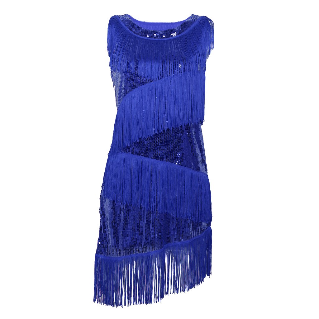 Women Fringed Latin Dance Dress Ballroom Cocktail Party Costume Dress