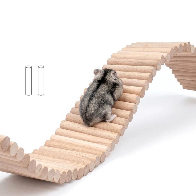 K5DC – échelle d'escalade pour Hamster, pont suspendu en bois pour cochons d'inde, Rats, hérisson, gerbilles, souris, planeur de sucre, petits animaux