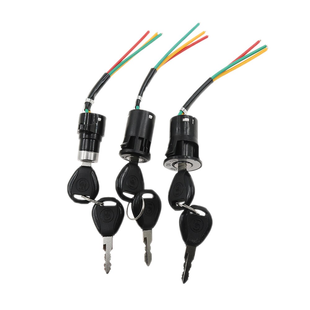 Universele Contactslot Drie Power Cable Key Slot Voor Motorfiets Scooter Motocross Elektrische Fiets Batterij Slot Schakelaar