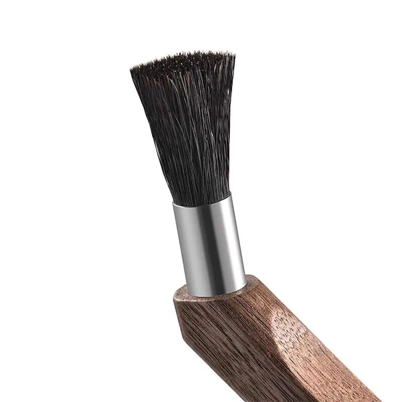 Walnut Coffee Grinder Clean Brush With Natural Bristles Lanyard Coffee Machine Brush Cleaner Tool Barista Home Kitchen Supplies