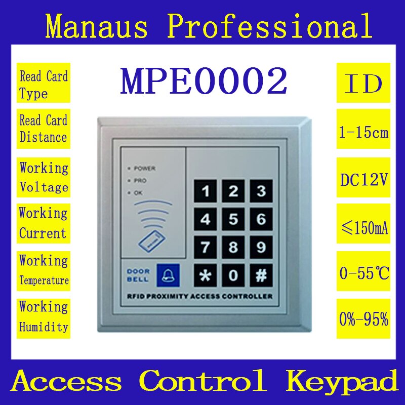 Arrvial RFID Proximity Deur Toegangscontrole Systeem Entry Deurslot EM Toetsenbord Toegangscontrole E-2