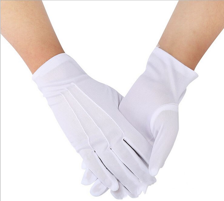 Barato para hombre blanco sólido rendimiento guantes corto camarero guantes blanco negro gris rojo Beige de los hombres de manera guantes ceremoniales para hombre: Blanco