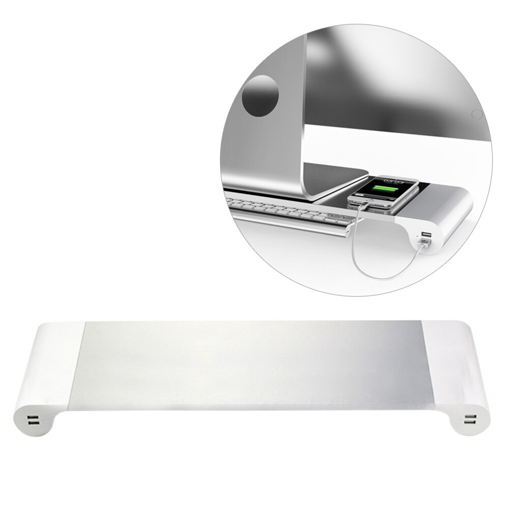 4 USB Ports Multi-function Desktop Monitor Stand Computer Screen Riser Strong Laptop Stand Desk Holder Notebook TV Shelf with US