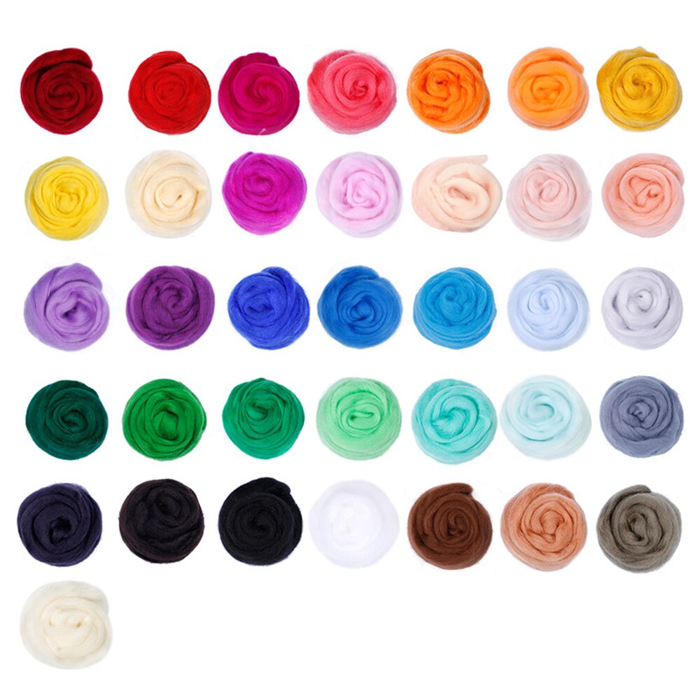 36 Colors Wool Roving Set Starter Tool Kit Needle Felting Kit Household Supplies