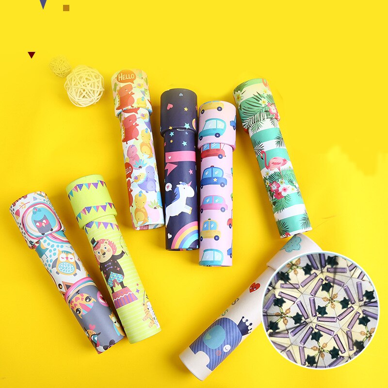 Cartoon Dieren 3D Papieren Kaart Magische Draaien Caleidoscoop voor kids Kleurrijke Wereld Caleidoscoop Kinderen Educatief Speelgoed