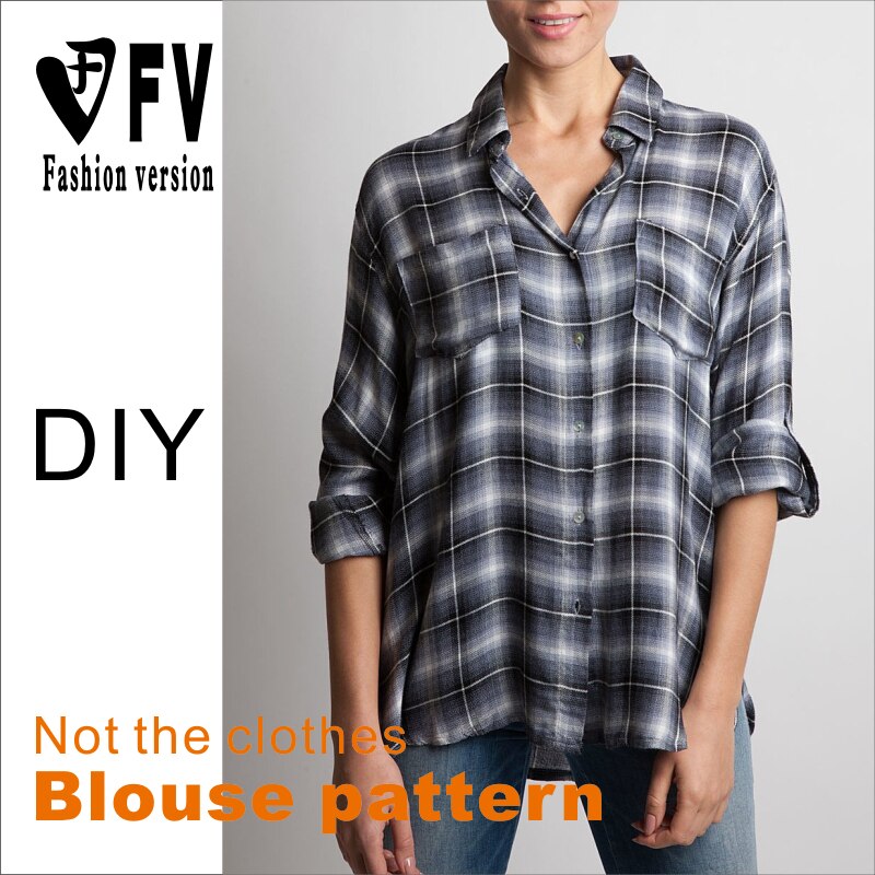 Kleding Patroon Vrouwen Casual Lange Mouwen Losse Shirt Patroon 1:1 Naaien Tekening BCY-69