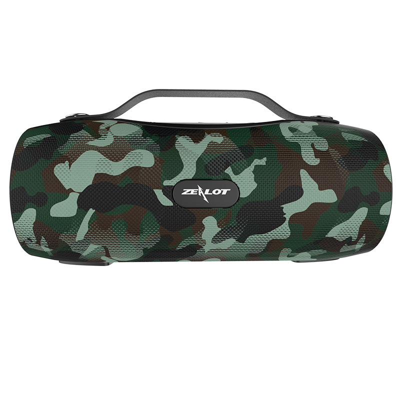 ZEALOT S29 Bluetooth Speakers Wireless Sound box For Computer Column Stereo Subwoofer With Power Bank+Flashlight Outdoor Boombox: camouflage