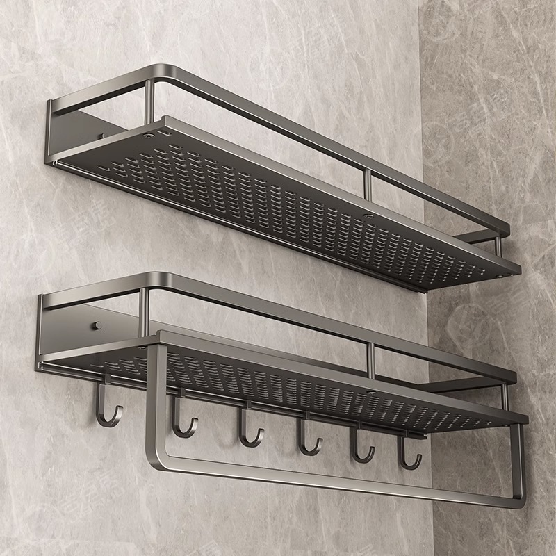 Wandgemonteerd opbergrek, boorvrij badkamerplankje voor toilet, balkon of badkamer - organizerplank voor keuken en badkamer