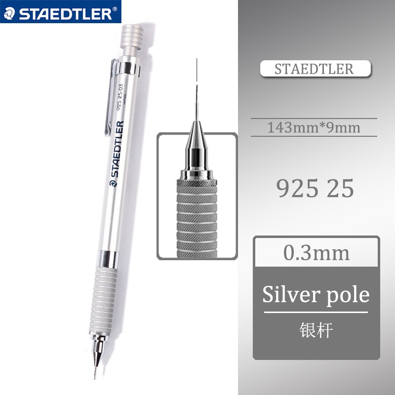 Lápiz automático Staedtler 925 Series 25 | 35 lápiz de dibujo de lápiz movible de centro de gravedad bajo de varilla de Metal: 925 25 0.3mm