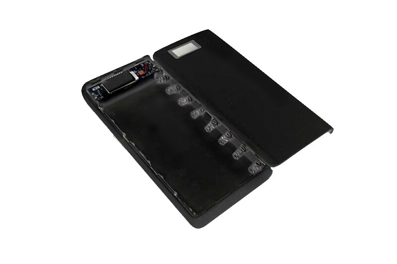 Oaoyeer 8*18650 5V USB Dual funda de Banco de energía de batería Banco de la energía de la batería de almacenamiento de caja externa de cargador caso de Shell: Negro