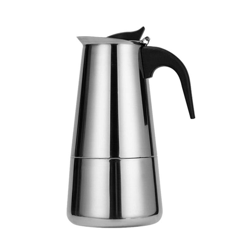 Stainless Steel Coffee Pot Mocha Coffee Latte Filter Stove Coffee Maker Pot Filter Beverage Tools: Light Grey