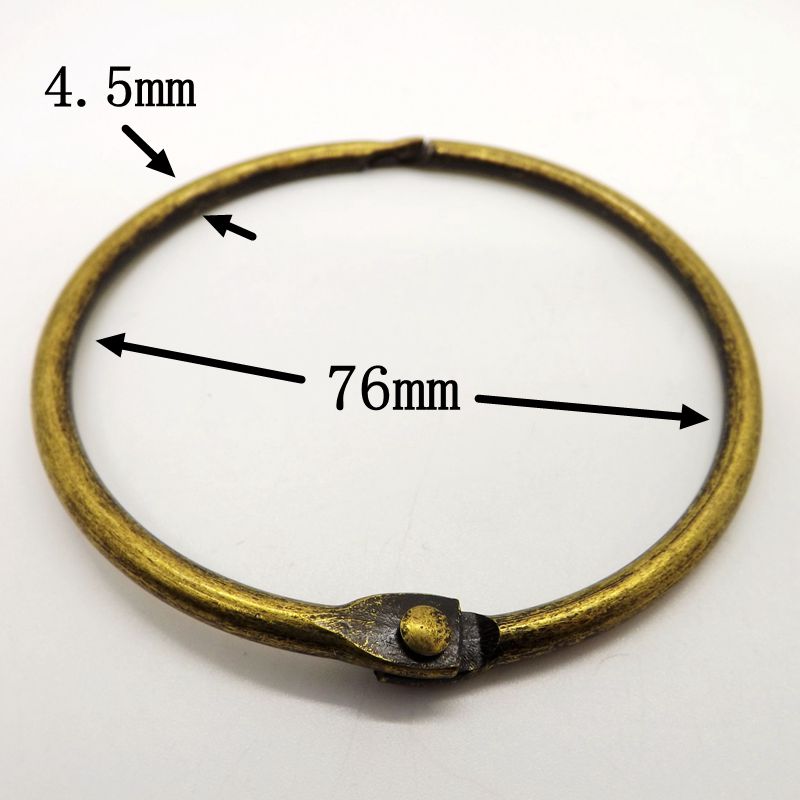bulk metal stationery ring binder clip for book binding bronze decorative ring 76mm 10pcs/package