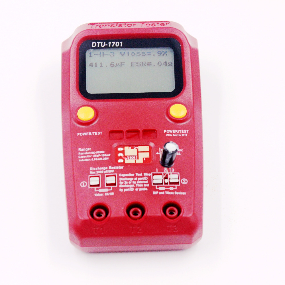 DTU1701 Transistor Tester MOSFET Triode LCR inductance resistance capacitance SCR ESR meter SMD Multifunction tester
