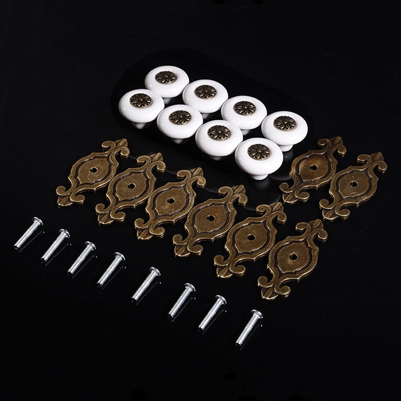 8 stuks Mooie Keramische Porselein Deur Knoppen Handvatten Lade Keuken Knoppen Pulls DIY Meubels Knoppen Home Hardware