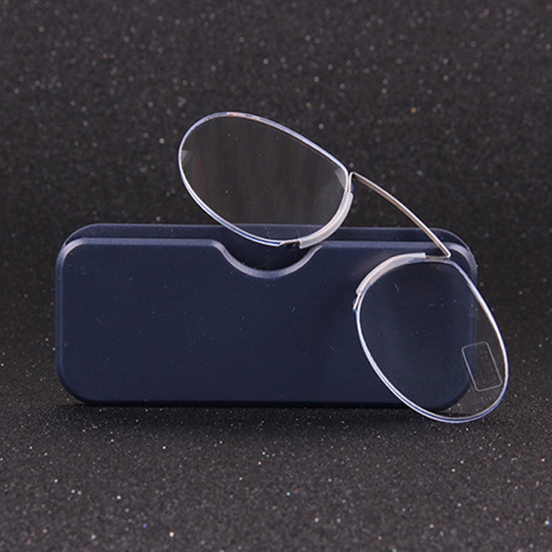 Zilead Draagbare Neus Clip Leesbril Ultralight SOS Pince Nez Optische Presbyope Bril Mannen & Vrouwen + 1.0 + 1.5 + 2.0 + 2.5 + 3.5