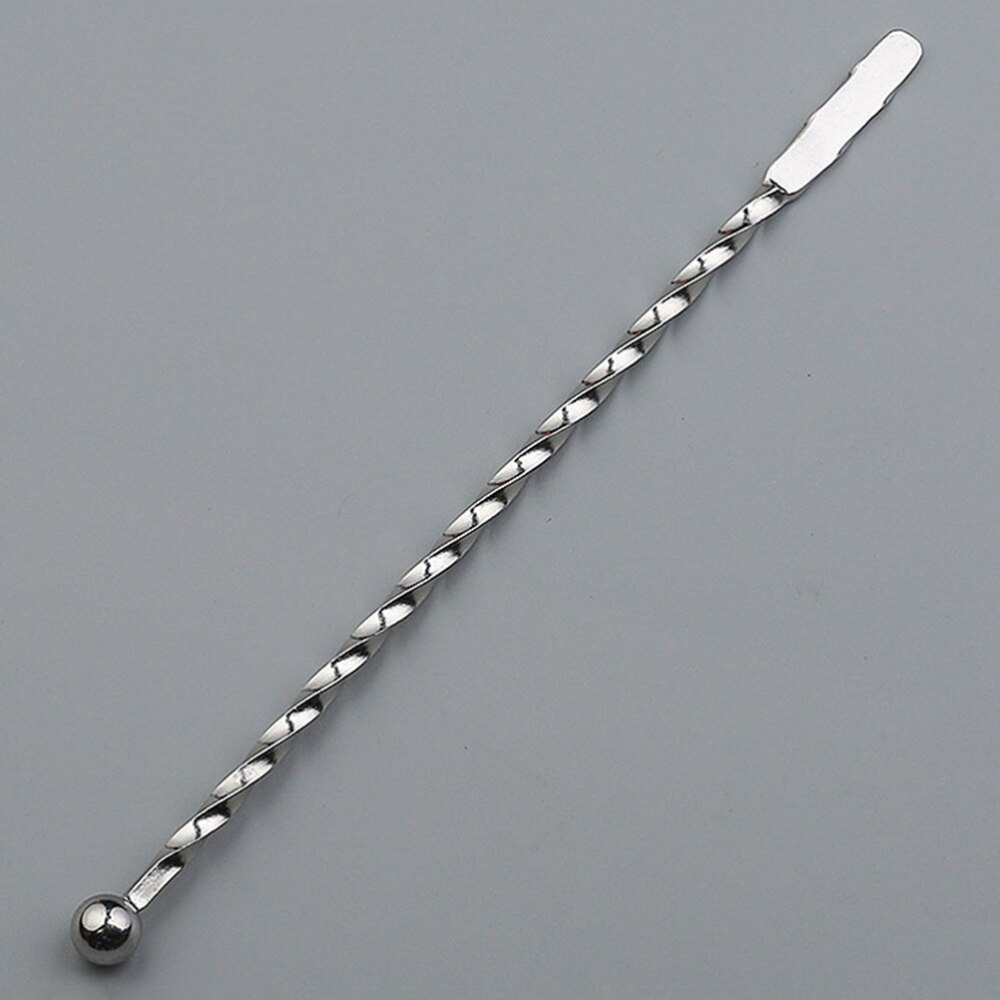 4 Pcs 304 Stainless Steel Cocktail Stirring Stick Spiral Bartender Stir Martini Stirrer for Drink Beverage (Silver)