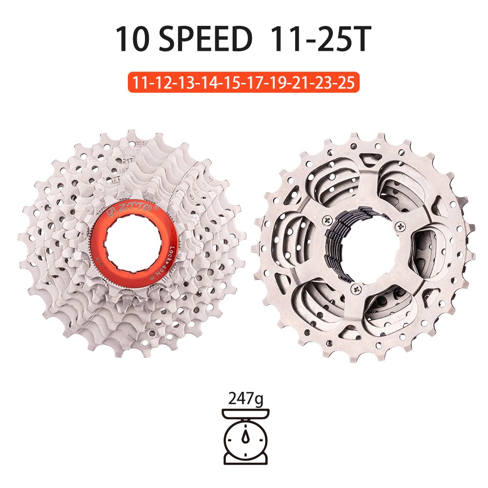 Ztto Mtb Racefiets 10 Speed Cassette 10 S 25T/28T/30T/34T/36T Mountain Fiets Tandwiel K7 Vouwfiets Fietsen Onderdelen: 10S 11-25T
