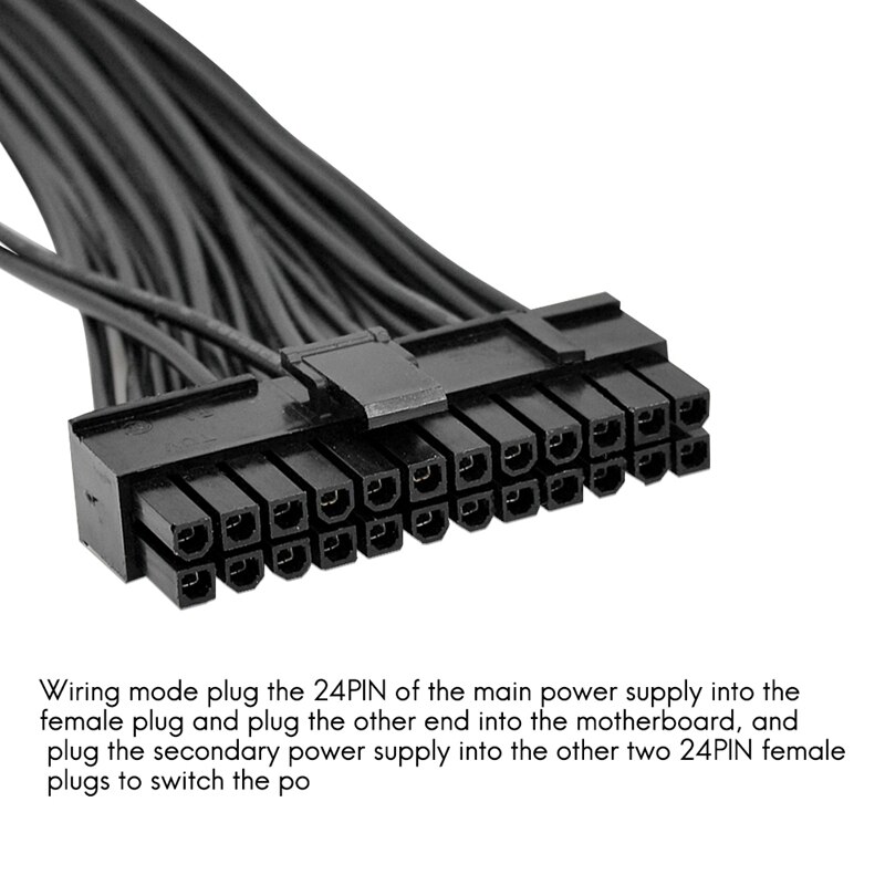 24PIN Three-Power Synchronization Line 24PIN(20+4) Male/24PIN Femalex3 Sync and Start PSU Chassis Multi-Power Start Line