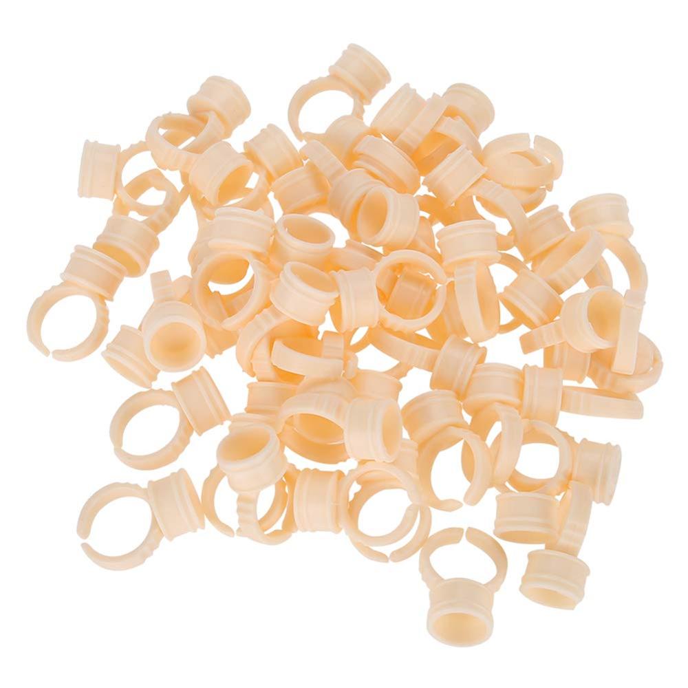 Anillos de pegamento para pigmento Microblading, soporte para tinta de tatuaje S/M/L, accesorios de maquillaje para cejas, tazas de pegamento para extensión de pestañas, 100/1000 Uds.: Oro