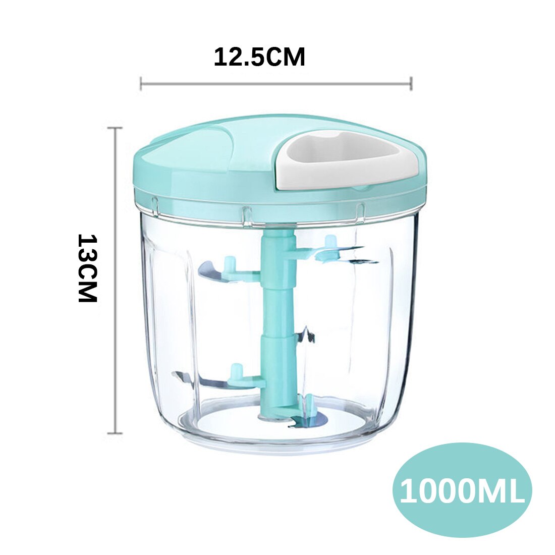 Multifunctionele handmatige knoflookpers groente-fruitrasp vleesmolen snijder dunschiller snijder: 1000ml groene