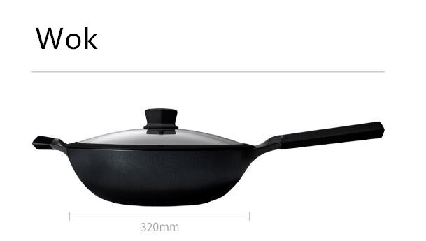 Xiaomi Huohou NonStick Super Platinum Frying Pan Wok Stockpot Milk Pan Durable Easy to Clean High Temperature Reminder Kitchen