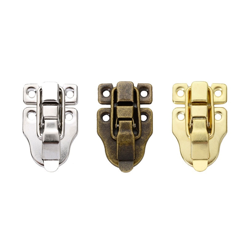 Antique Jewelry Box Lock Latch Wooden Box Decorative Buckle Lock Heavy Duty Iron Suitcase Cabinet Hinge Easy to Install