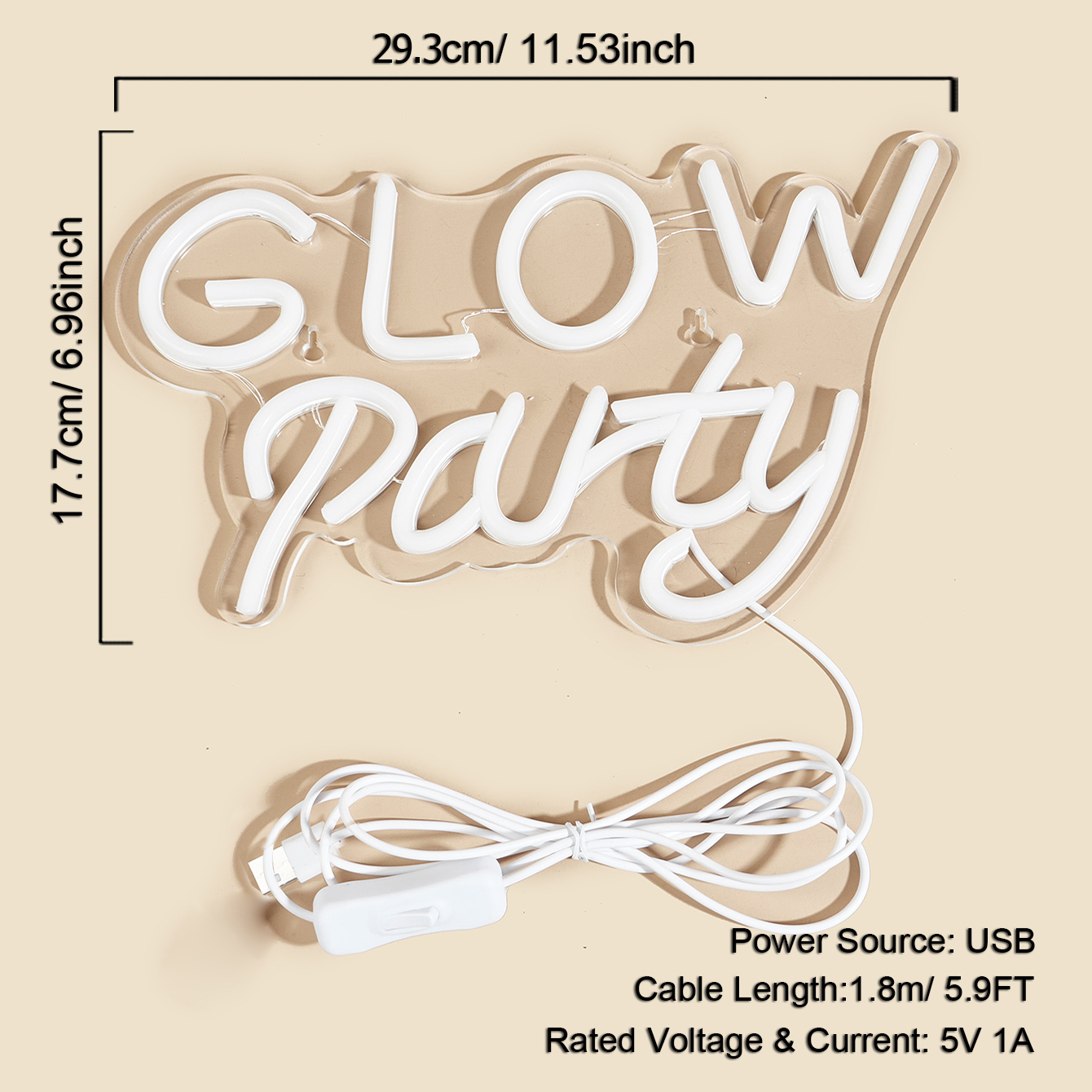 Chi-kjøpe ledet neon glød fest usb-drevne neonskilt nattlys 3d veggkunst og spillrom soverom stue dekor lampe skilt