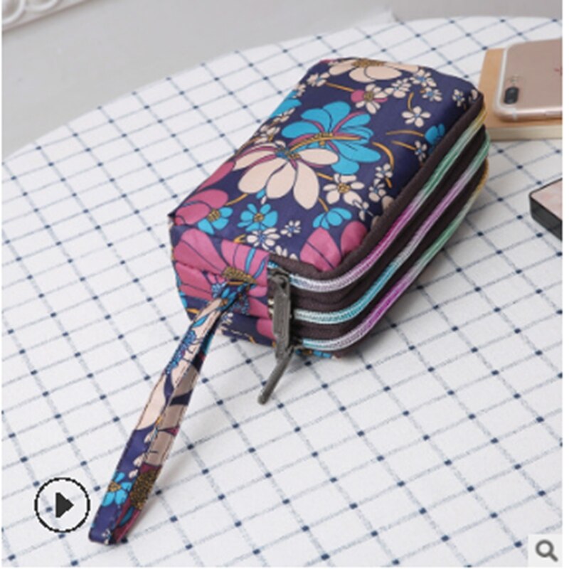 Women Wallet Bag Purse Triple Zipper Clutch Bag Phone Case Organizer Pouch Wallet Card Holder Cover Protection Phone Bag: A