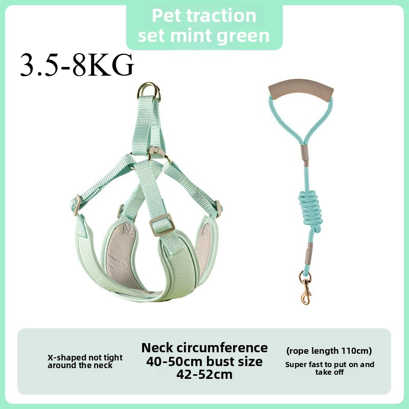 1 Uds. Correa para perro, chaleco, correa para el pecho, collar para perro pequeño, oso de peluche Pompeii, correa para perro mediano, cadena para perro: Rosa