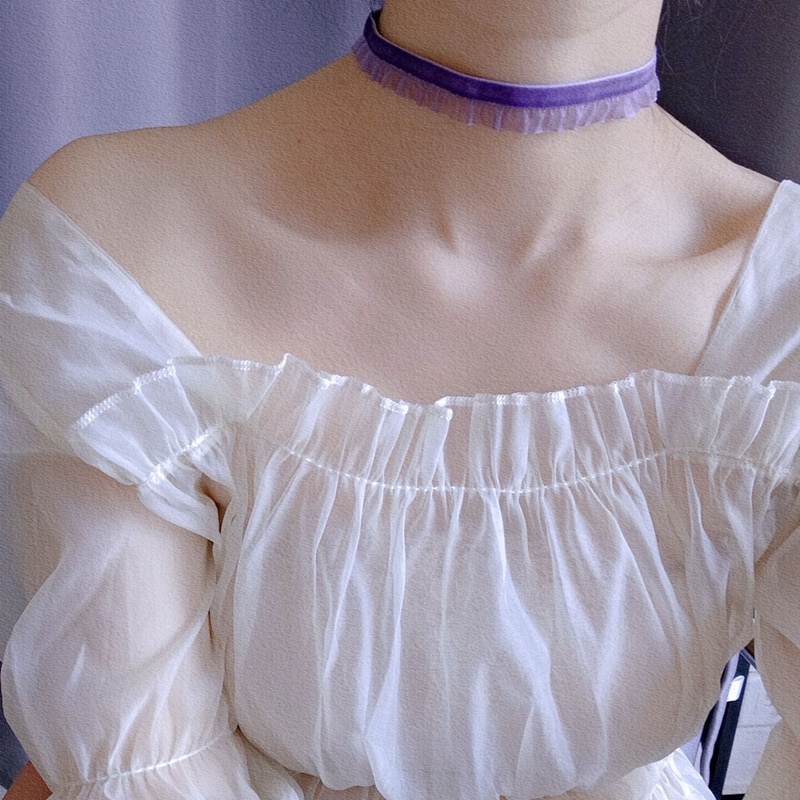 Novo roxo doce uva coração concha laço borboleta pingente gargantilha colar de corrente curta para feminino meninas festa