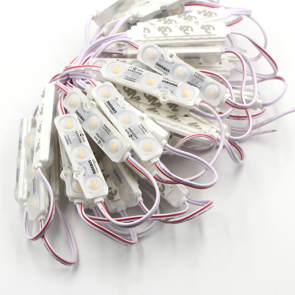 Module de 3 LED blanches 12V, 5630 W, étanche IP68, avec puce Samsung SMD 5730, 1.2, bande lumineuse pour enseigne publicitaire