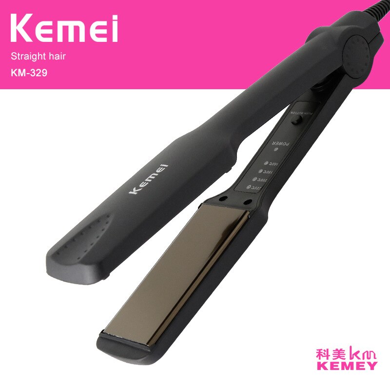 Kemei Flat Iron Stijltang Curling Ceramic Flat Iron Snelle Verwarming Krultangen Cool Hair Styling Tools