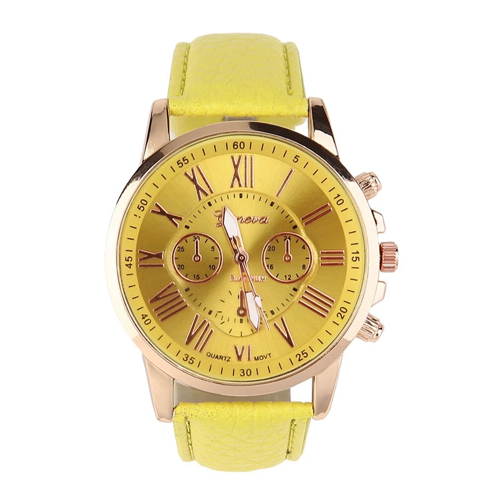 Merk unisex heren casual stijlvol romeinse cijfers imitatieleer quartz horloge montre horloges relojes mujer