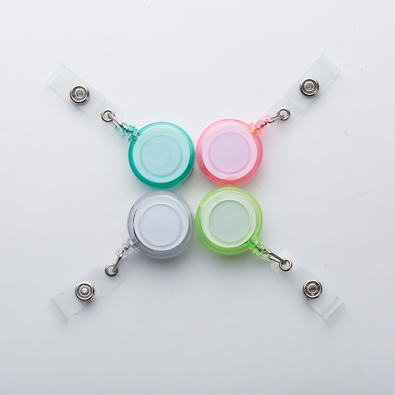 Transparent Easy Pull Retractable Work Badge Reels for Student Card Holder ID Holder Clip Office Accessories
