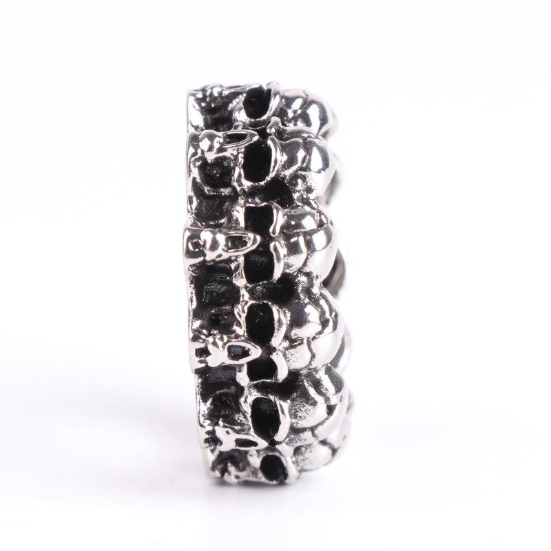 Unieke Zilveren Kleur Punk Ring 316L Rvs Heavy Suiker Schedel Ring Mens Mandala Bloem Santa Muerte Biker Sieraden