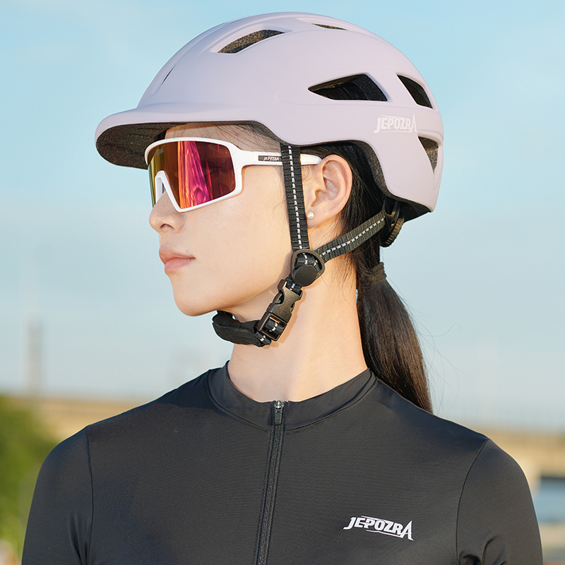 Cycling Helmet In-Mold Mountain Road USB Rechargeable Tail light Bicycle Bike Helmet Sports Safe Hat MTB Cycling Helmet: plum