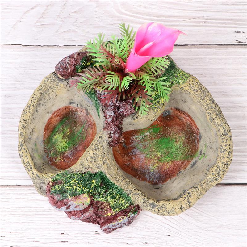 1Pcs Pet Food Bowl Reptile Drinking Dish Crawler Food Dish Pet Supplies for Reptile Tortoise Water Turtle Lizard Snake