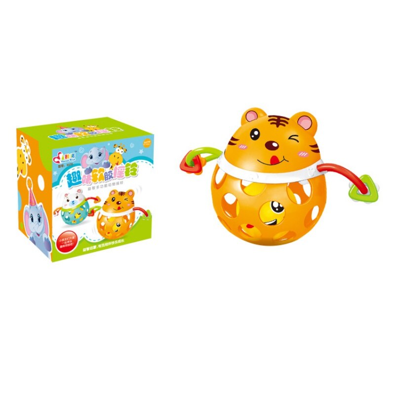Neugeborene Baby Spielzeug Junge Mädchen Weichen Gummi Hohl Rassel Cartoon Tier Beißringe Ball Pädagogisches Spielzeug: 3