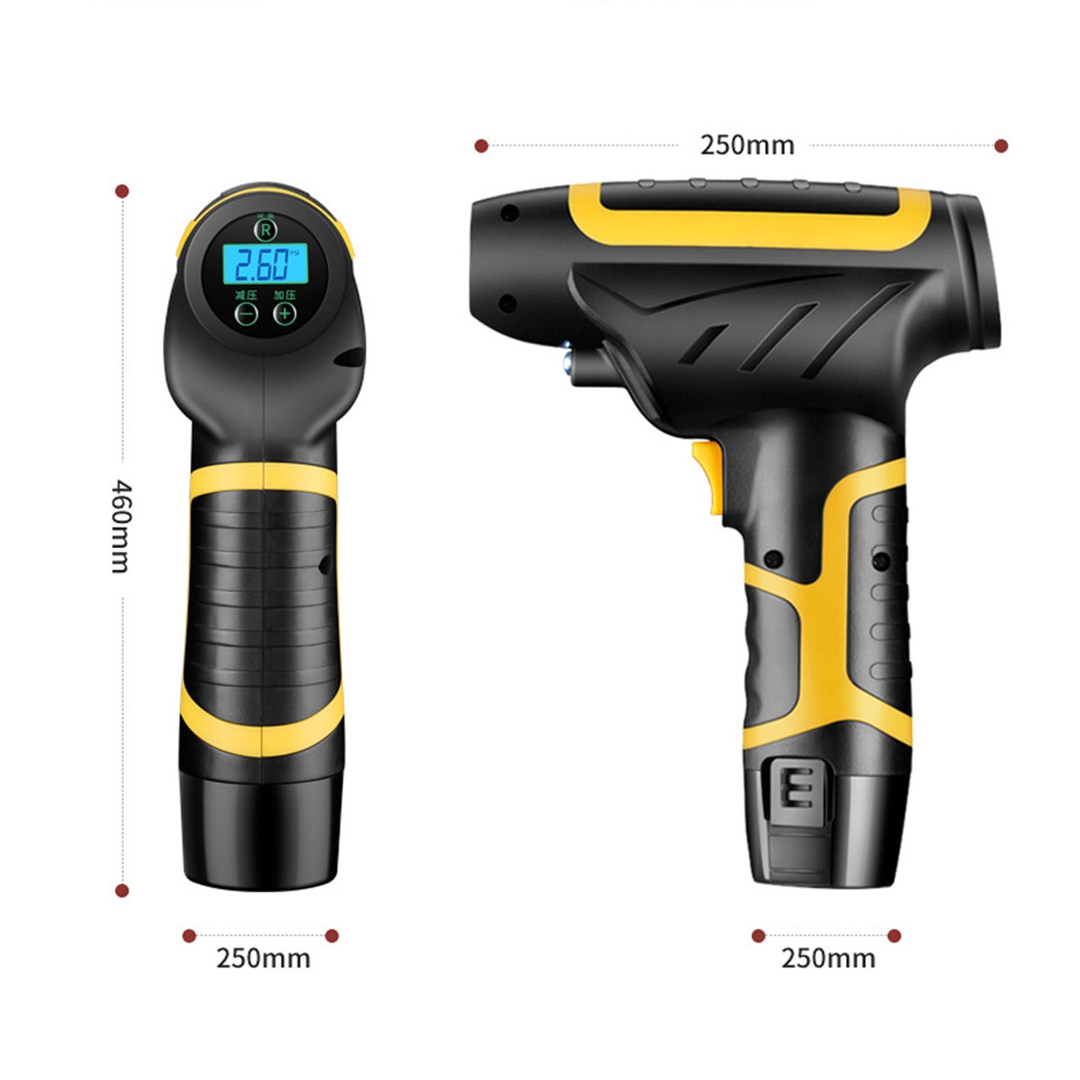 120W Wireless Car Air Compressor Handheld USB Rechargeable Tire 60s Inflator Digital Inflatable Pump Pressure Gauge Car