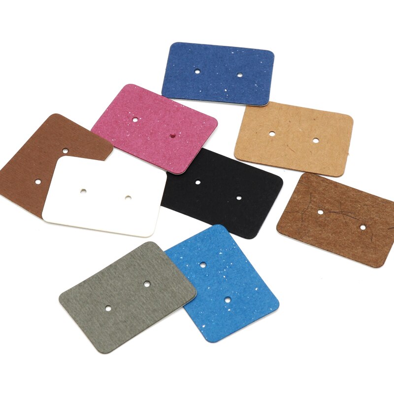 Multi Size 100pcs Kraft Handmade Earring Card with Colorful Pattern Printed Paper Packaging Earring Cards Jewelry Displays Cards