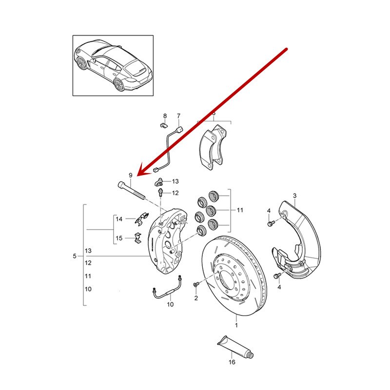 Brake caliper fixing screw cay enn epana meratou areg por sche2010 Internal multi-tooth cylindrical head with shoulder bolt