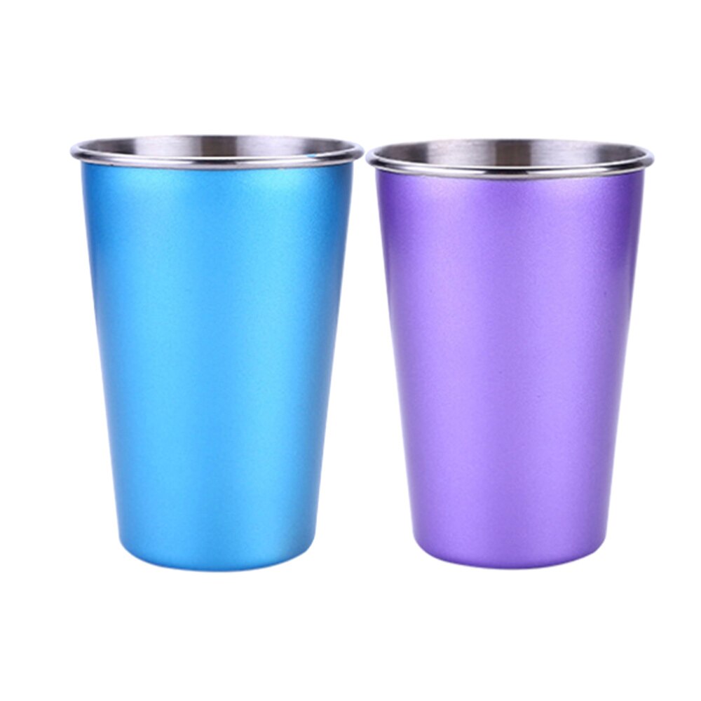 Stainless Steel Beer Cup Premium Durable Drinking Tumbler Coffee Tea Cup (Nordic Silver, Lid)