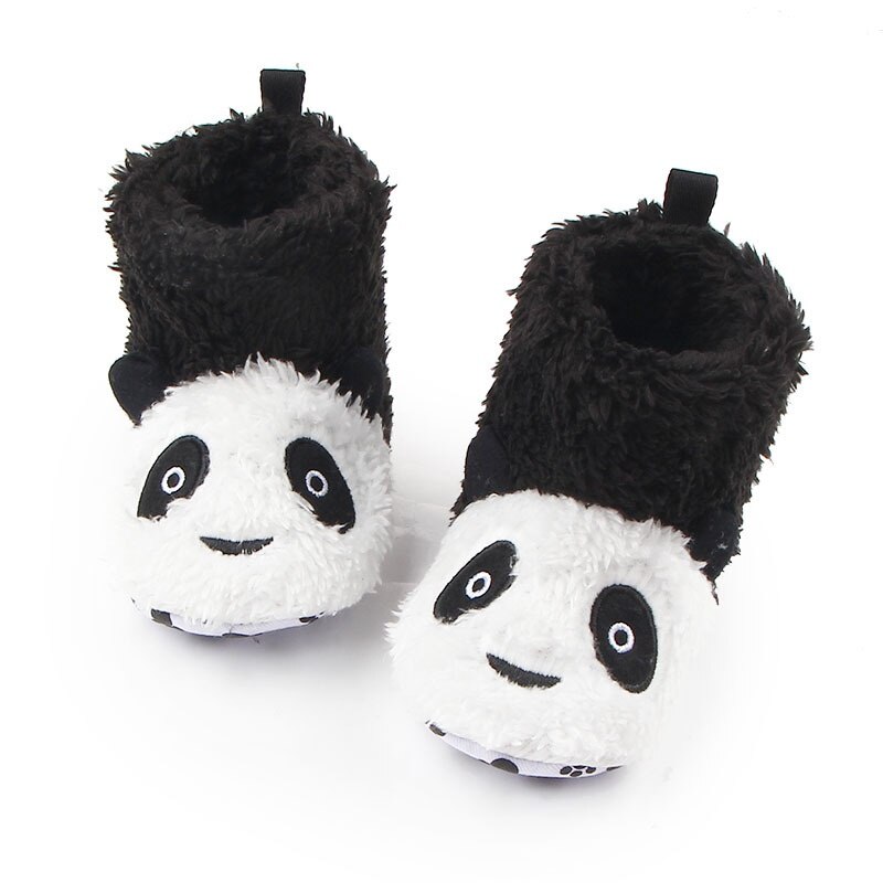 Patpat Winter Baby/Peuter Dier Panda Patroon Colorblock Fleece-Voering Fluwelen Prewalker Schoenen Baby Schoenen