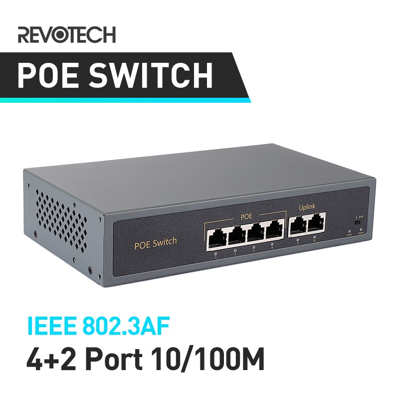 Brand 4+2 4-Port 10/100M POE Switch 60W 48V Power over Ethernet IEEE802.3af For IP Camera System Network Switch