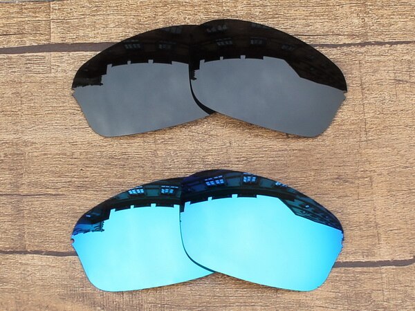 Vonxyz 20+ Color Choices Polarized Replacement Lenses for-Oakley Half Wire 2.0 Frame: Black and Ice Blue