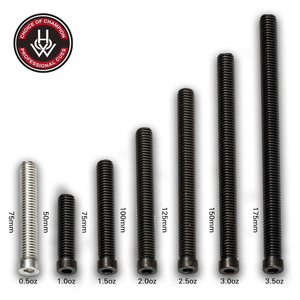 HOW CUE Pool Cue Weight Bolt Billiards Cue Weight Bolt 0.5oz+1oz+1.5oz+2oz+2.5oz+3oz+3.5oz 7 Pieces of Weight Bolt Black 8: H