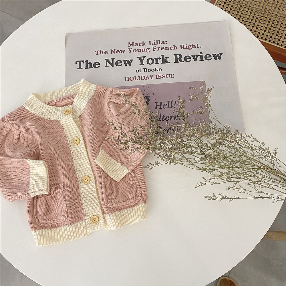 Baby Girl Knitted Clothes Kids Girls Sweater Knit Cardigan Jacket Baby Sweater Coat Girls Cardigan: 2134351435pink / 24M   90cm