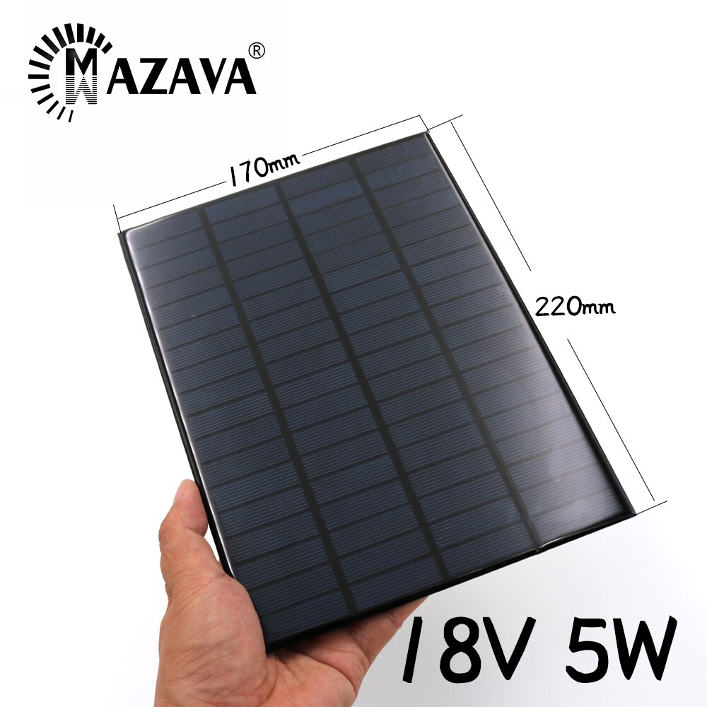 18V 5W Zonnepaneel Mini Zonnecellen Diy Voor Licht Mobiele Telefoon 12V Batterij Speelgoed Opladers Draagbare Studie